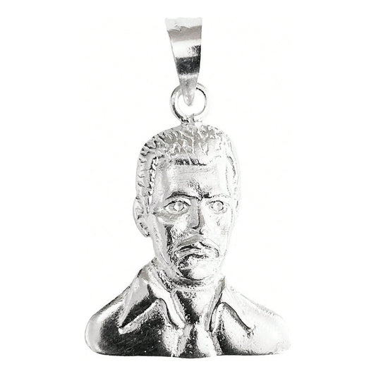 Dije Rostro Jesus Malverde Liso Plata Solida Ley S925