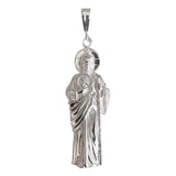 Dije Mediano San Judas 7.5 Cm Liso De Plata Ley 925