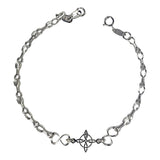 Pulsera Ajustable Nudo De Bruja Triqueta Ojo Turco Plata 925