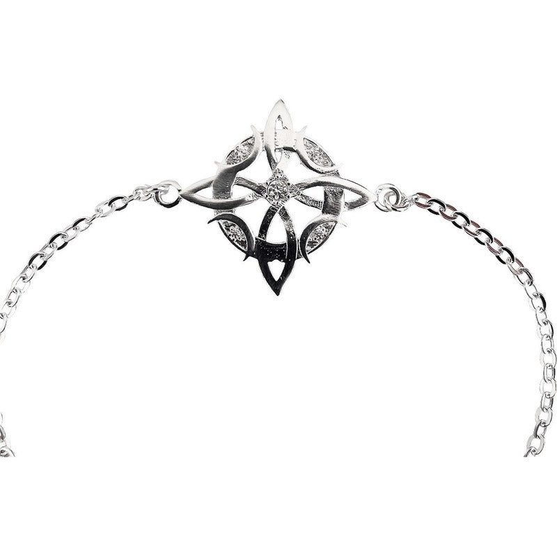 Pulsera Nudo De Bruja Fases Lunares Zirconias Plata Ley 925