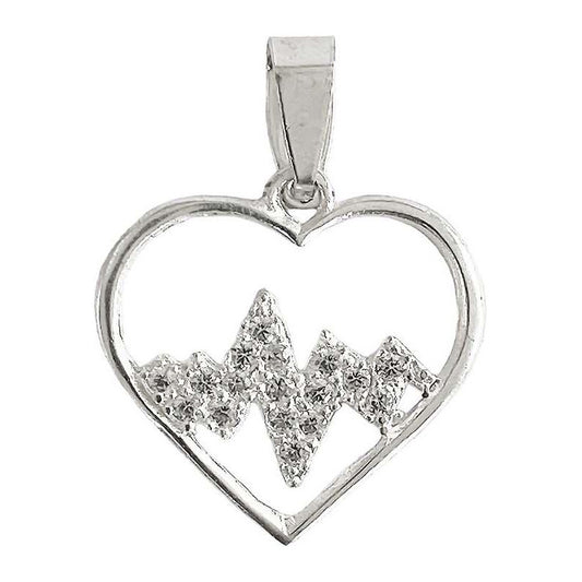 Dije Corazón Ritmo Amor Zirconias Regalo Amistad Plata 925