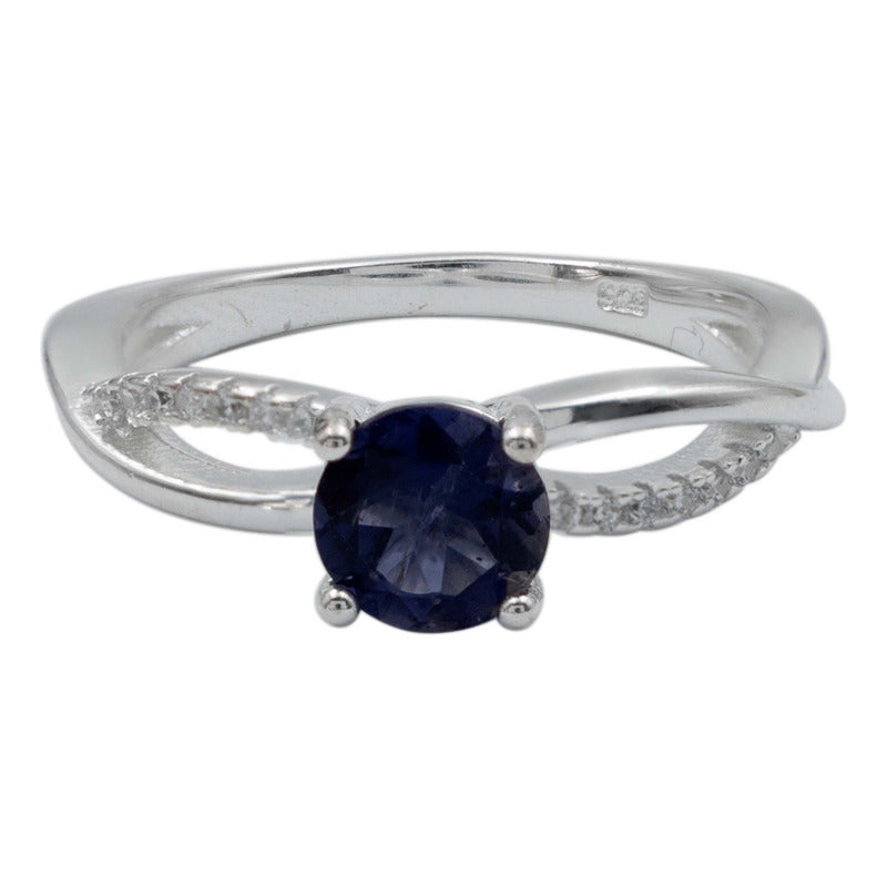 Anillo Mujer Promesa Amor Plata Iolita Certificado 0.40ct