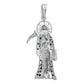 Dije Santa Muerte Asa Zirconias Incrustadas Plata 925 6 Cm