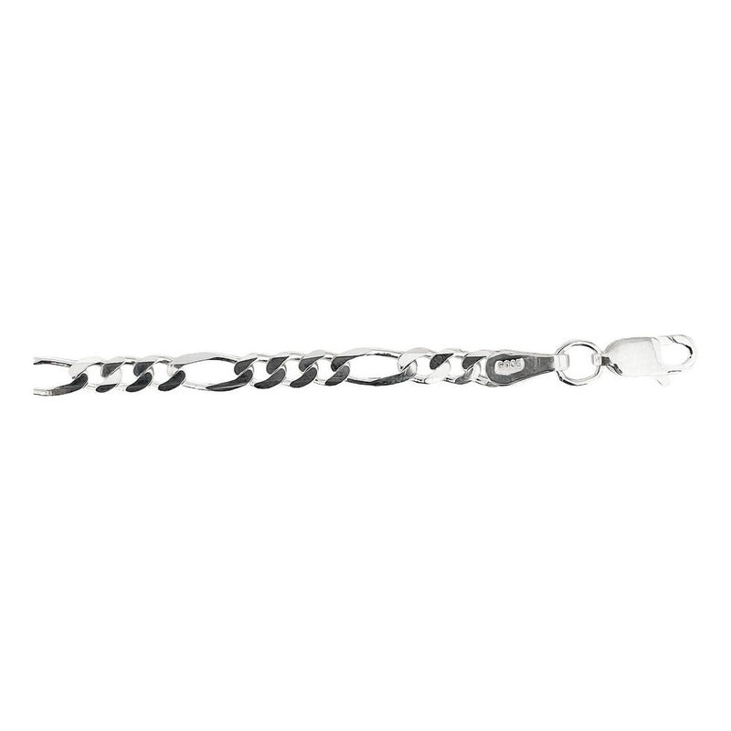 Esclava Pulsera Fígaro 3x1 Hombre Mujer Plata Ley 925 4 Mm