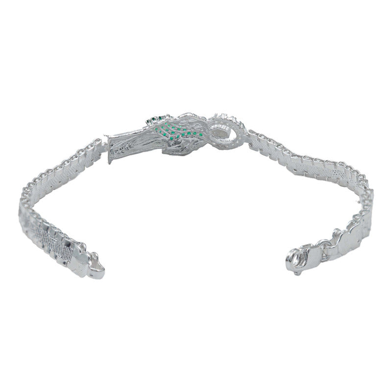 Pulsera San Judas Tadeo Rolo Zirconias Regalo Plata S925