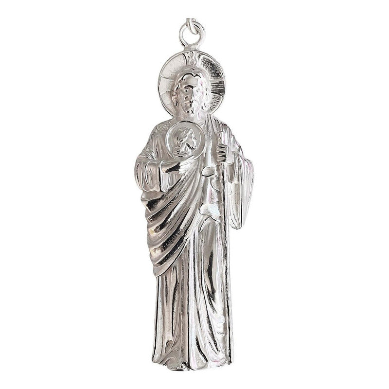 Dije Mediano San Judas 7.5 Cm Liso De Plata Ley 925