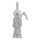 Dije Santa Muerte Artesanal Full Zirconias Plata 925 6.2 Cm