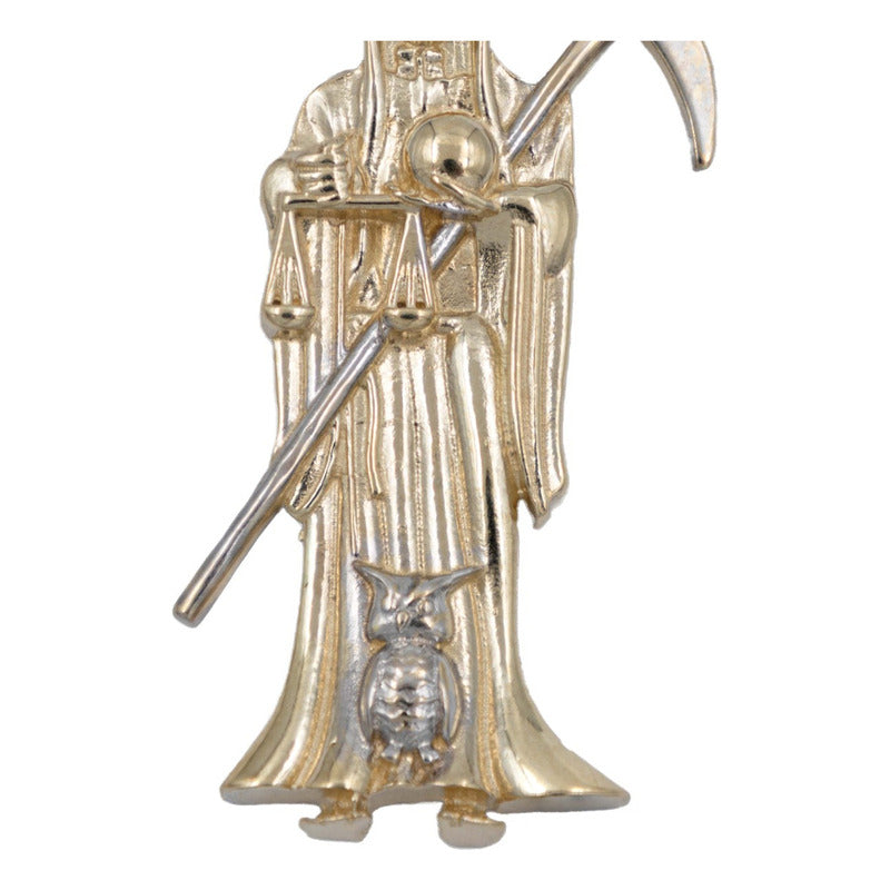 Dije Santa Muerte Hombre Mujer Dos Oros Oro 10k 4.5 Cm