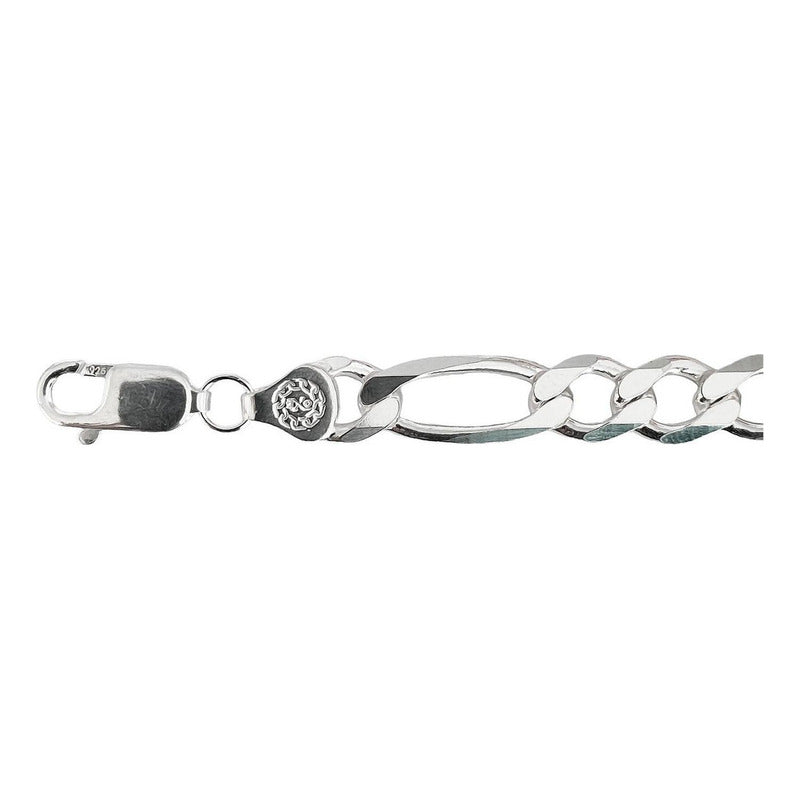 Esclava Pulsera Fígaro 3x1 Caballero Hombre Plata 925 9 Mm