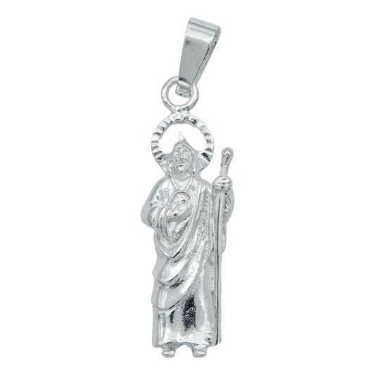 Dije San Judas Tadeo Mediano Liso Plata Solida Ley 925