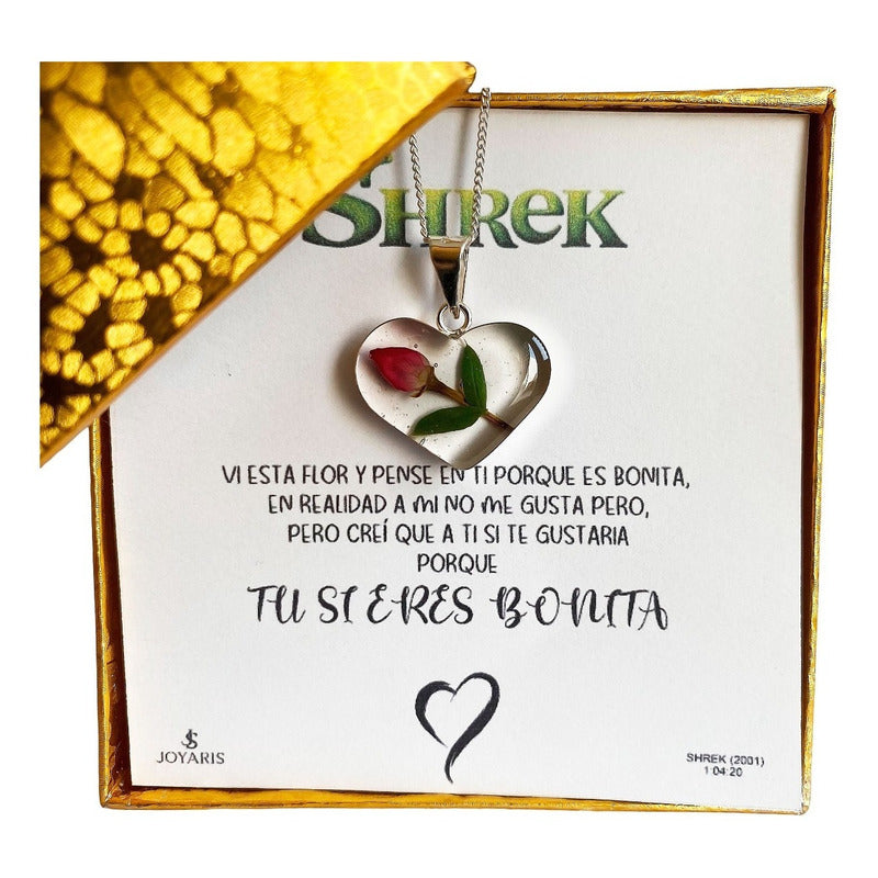 Shrek Collar Girasol Promesa Regalo Amoramistad Plata Ley925