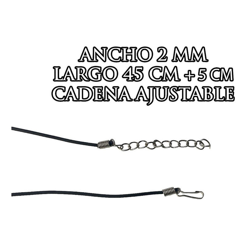 6 Piezas Collar Ajustable Caucho Mayoreo Unisex 2mm X 50cm