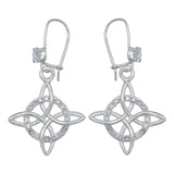 Aretes De Gancho Zirconia Nudo Bruja Celta Plata 925