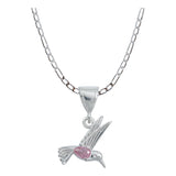 Dije Colibri Zirconia Amor Regalo Con Cadena Plata 925