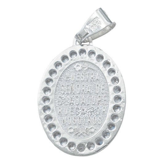 Medalla Virgen Guadalupe Zirconias Mujer Hombre Plata 925