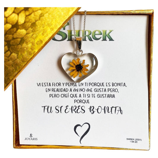 Shrek Collar Girasol Promesa Regalo Amoramistad Plata Ley925