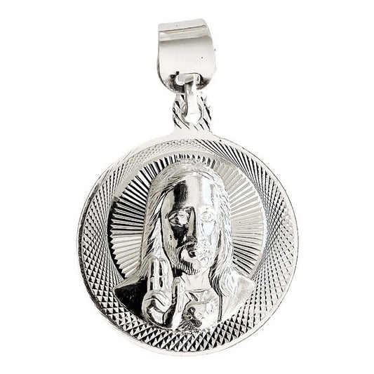 Medalla Doble Vista Divino Rostro Virgen Guadalupe Plata 925