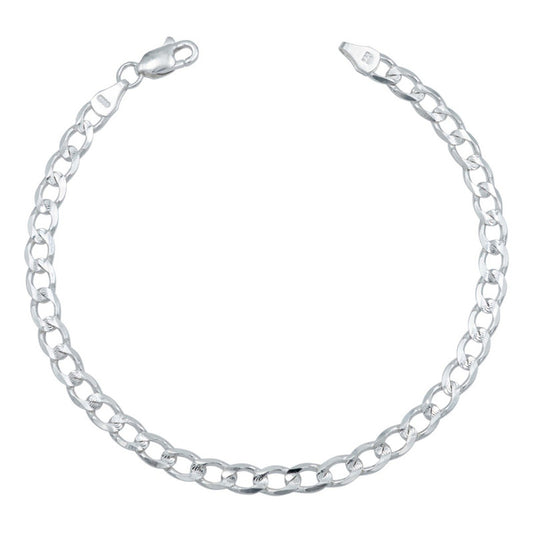 Pulsera Cubana Diamantada Hombre Mujer Plata Ley 925 5 Mm