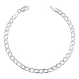 Pulsera Cubana Diamantada Hombre Mujer Plata Ley 925 5 Mm