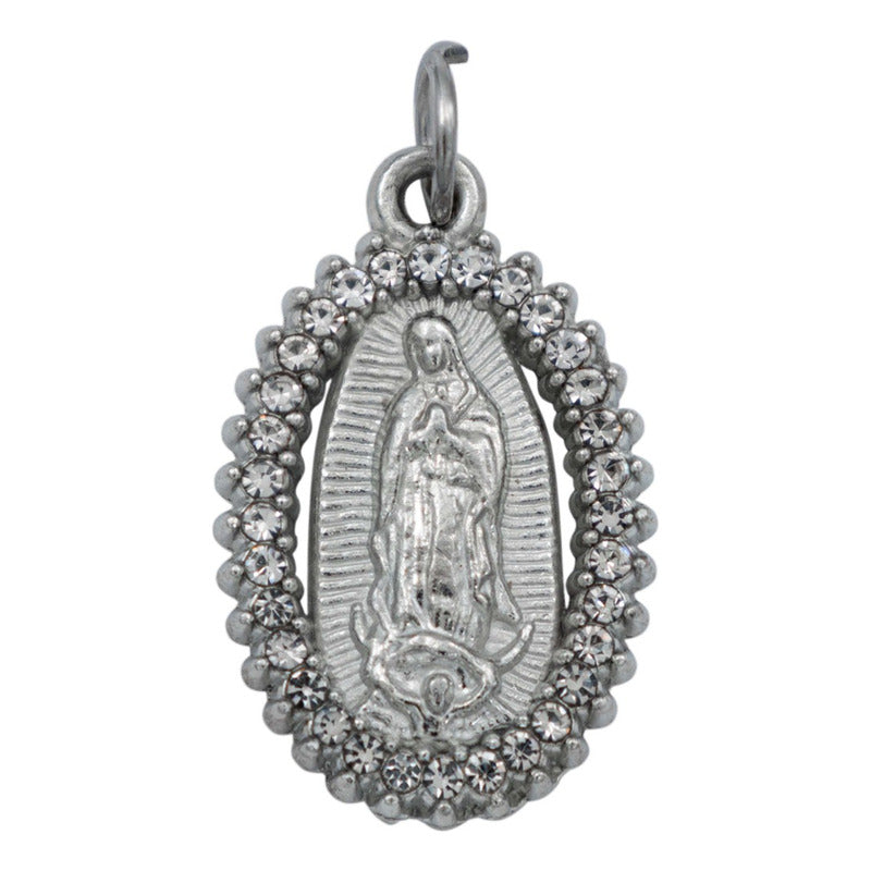 Collar Virgencita Guadalupe Piedras Con Cadena Hombre Mujer