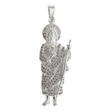 Dije Mediano San Judas 6 Cm Con Zirconias De Plata Ley 925