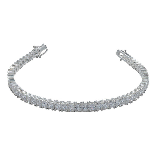 Pulsera De Tenis Zirconias Regalo Mujer Plata 925 4 Mm