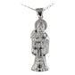 Collar Medalla Grande Santa Muerte Hueco Plano En Plata 925