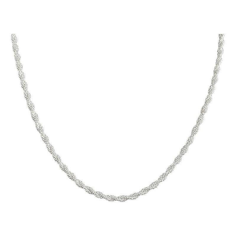 Cadena Torzal Espuma Mujer Regalo Italiana Plata 925 50 Cm