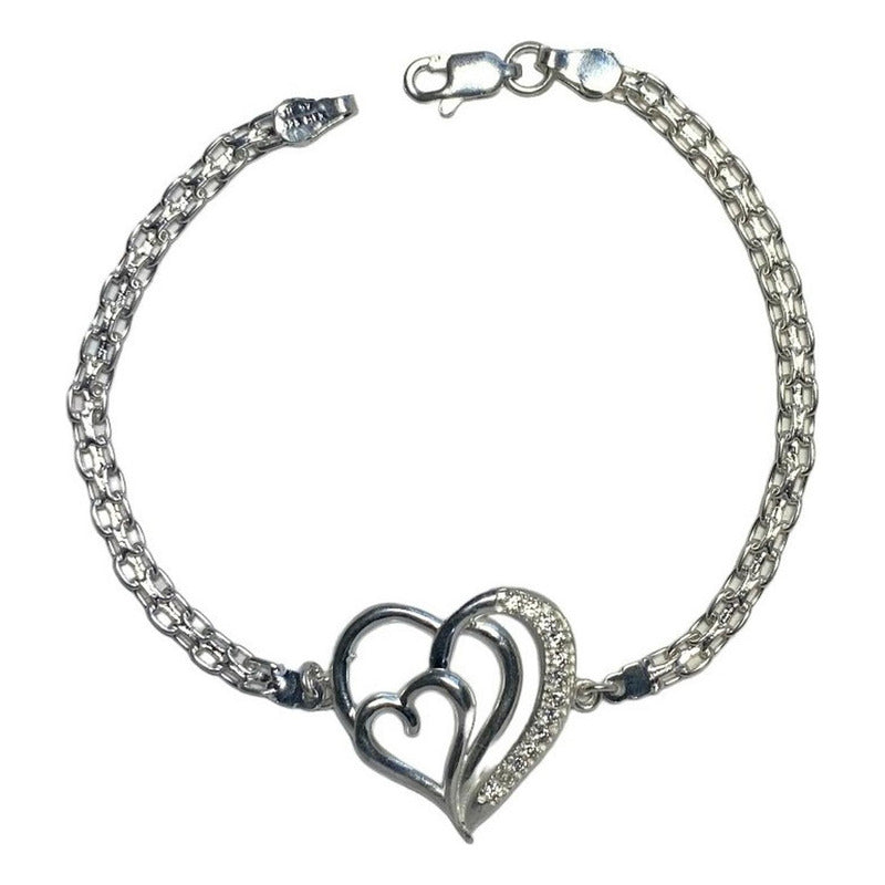 Pulsera Amistad Amor Corazon Regalo San Valentin Plata 925