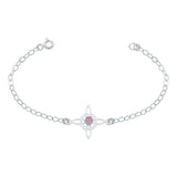 Pulsera Ajustable Nudo De Bruja Celta Zirconia Plata 925