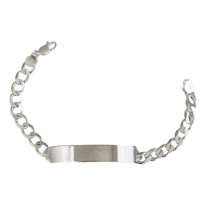 Esclava  Hombre Pulsera Cubana Plata 925 Placa Gruesa 9 Mm