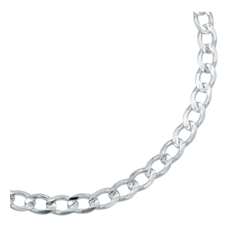 Pulsera Cubana Diamantada Hombre Mujer Plata Ley 925 5 Mm