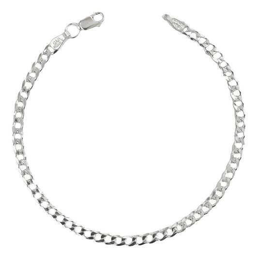 Pulsera Esclava Mujer Niños Cubana Barbada Plata 925 3 Mm