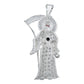 Dije Grande Santa Muerte Artesanal Zirconia Plata 925 7.5 Cm