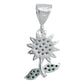 Dije Flor Primavera Zirconia Mujer Amor Regalo Plata 925