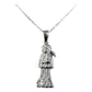 Collar Medalla Chico Santa Muerte Hueco Plano En Plata S925