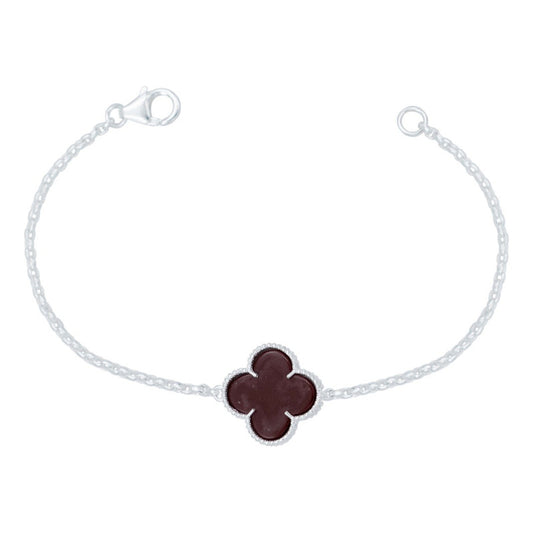 Pulsera Un Trebol Esmaltado Regalo Hombre Mujer Plata 925