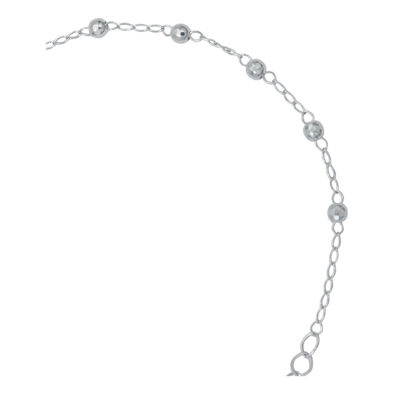 Pulsera Ajustable Bola Diamantada 3mm Mujer Amor Plata 925