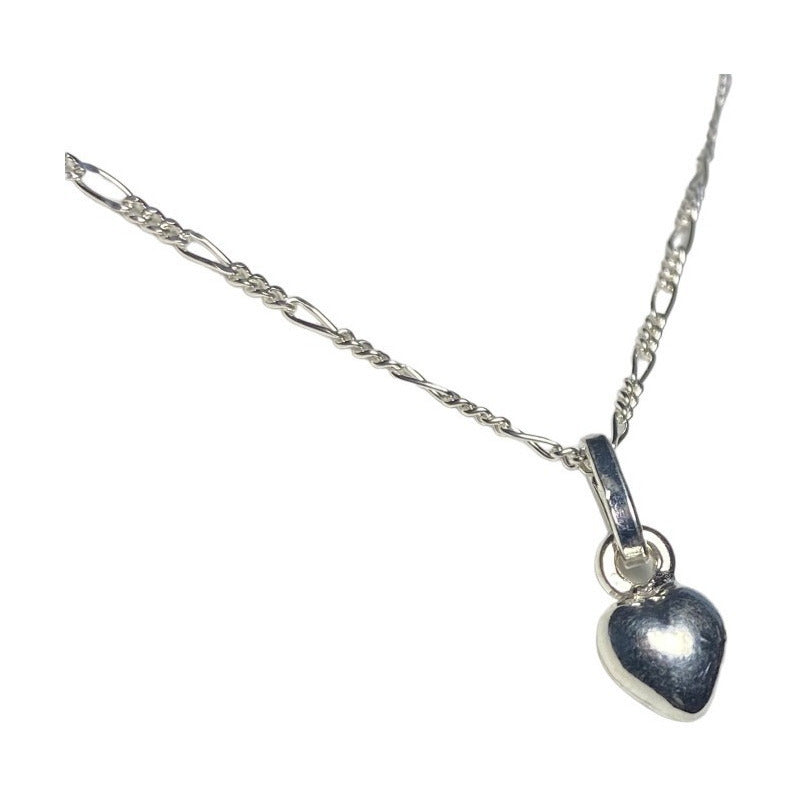 Collar Corazón Liso Chico Amor Amistad Regalo Plata 925