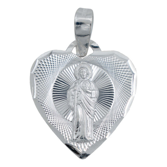 Dije Medalla San Judas Corazón Mujer Regalo Plata 925