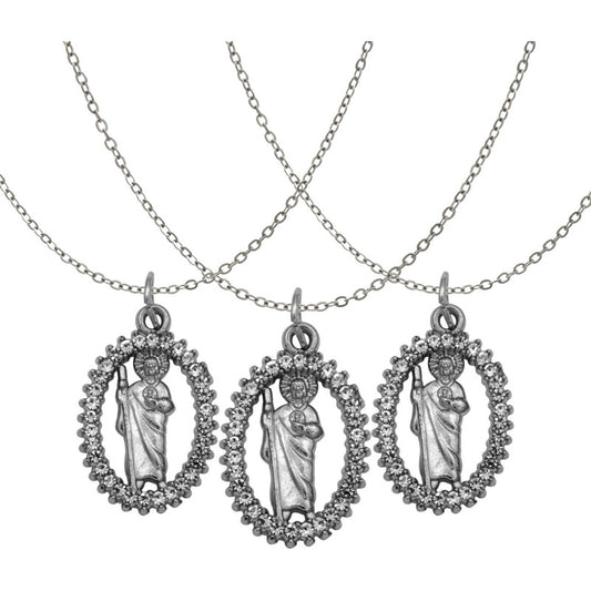 3 Collares San Judas  Piedras Con Cadena Cadena Hombre Mujer