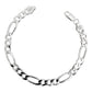 Esclava Pulsera Fígaro 3x1 Caballero Hombre Plata 925 7 Mm