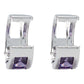 Aretes Huggies Grandes Mujer Regalo 2 Zirconias Plata 925