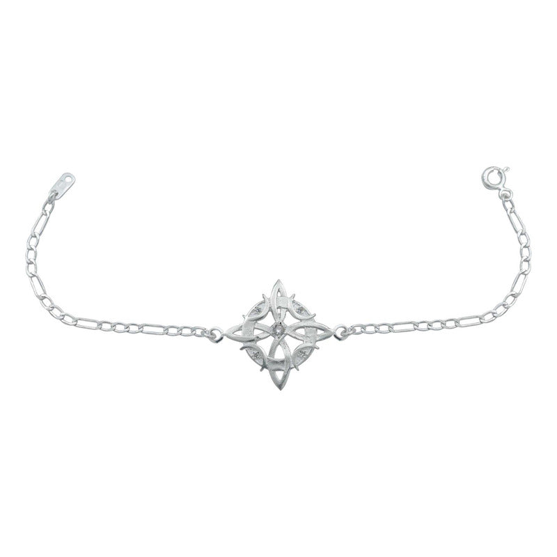 Pulsera Nudo De Bruja Fases Lunares Zirconias Plata Ley 925