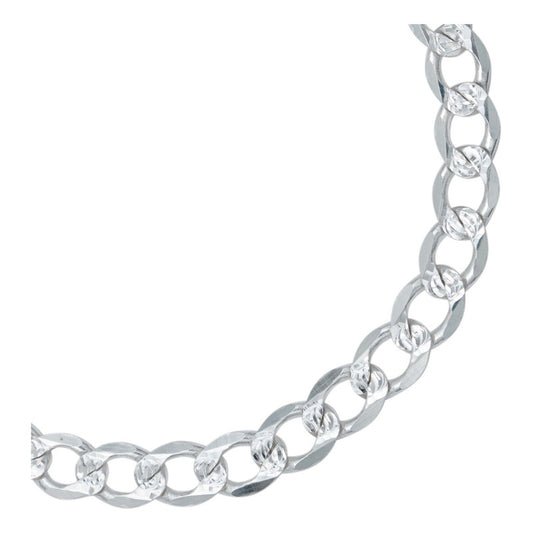 Esclava Pulsera Hombre Cubana Diamantada Plata Italy 925 7mm