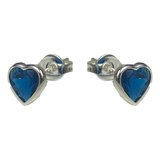 Aretes Broqueles Corazón Zirconias Amor Amistad Plata 925