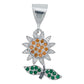 Dije Flor Primavera Zirconia Mujer Amor Regalo Plata 925