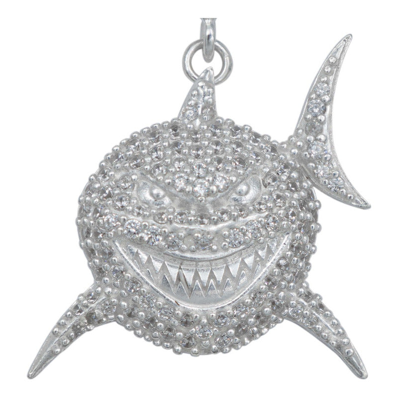 Dije Tiburon Zirconias Mar Oceano Hombre Regalo Plata 925