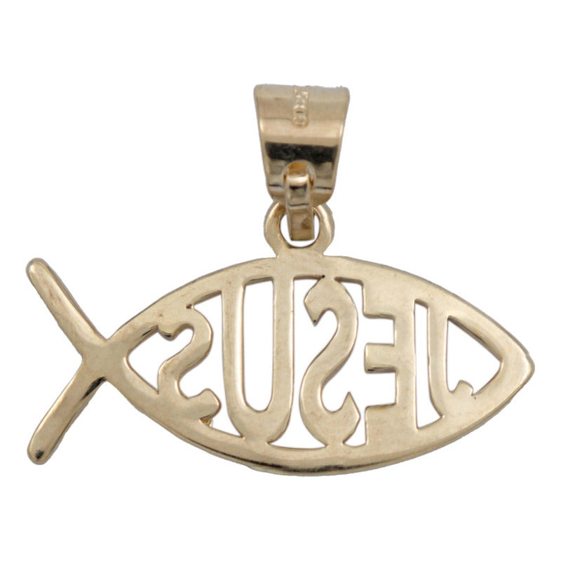 Dije Jesus Pescador De Hombres Milagro Unisex Oro 10k 1.7 Cm