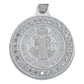 Dije Medalla San Benito Oración Zirconias Plata 925 1.6 Cm